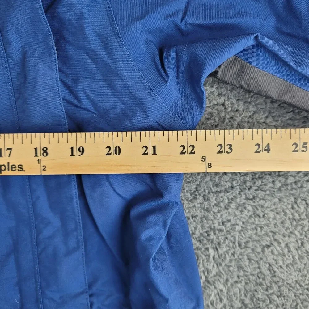 North Face Hyvent Jacket Blue Gray Mens Medium Winter Coat Hoodie Full Zip Nylon